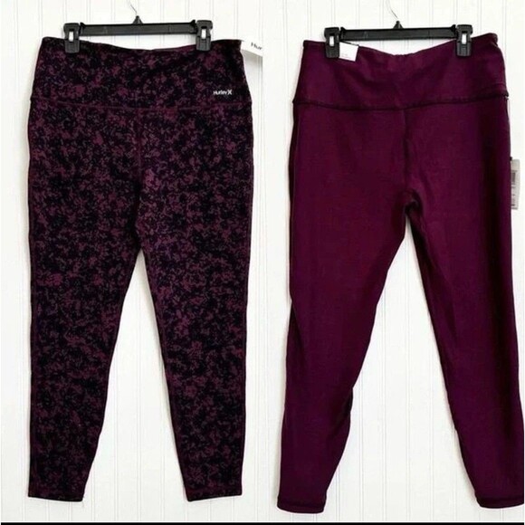 Bundle Hurley Womens M Purple & Black Reversible Leggings 2 tone color - Picture 2 of 8
